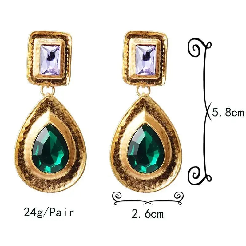 Fashion Earrings Metal Heart Shaped Diamond Jewelry - FluxDigital