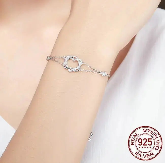 Love pure silver bracelet S925 jewelry - FluxDigital