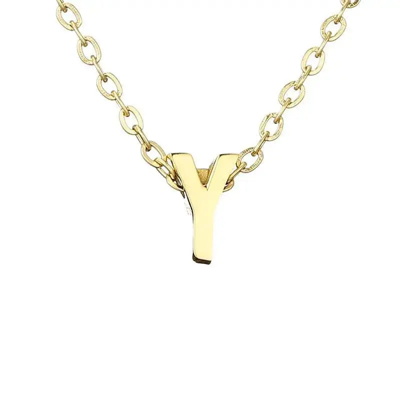 New Stainless Steel Gold-plated Clavicle Necklace Letter Pendant Jewelry - FluxDigital