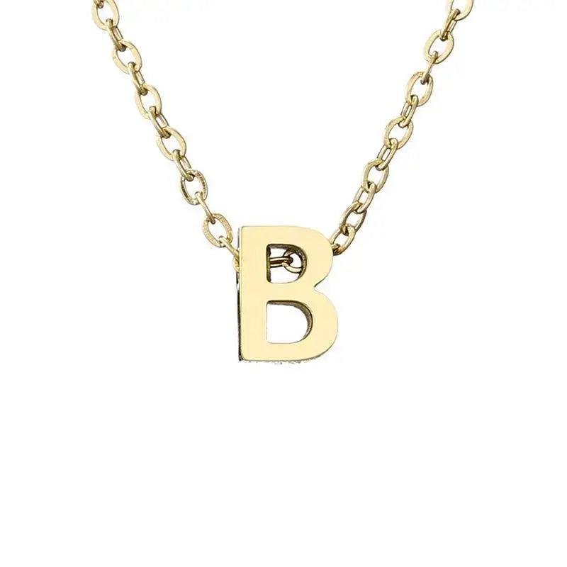 New Stainless Steel Gold-plated Clavicle Necklace Letter Pendant Jewelry - FluxDigital