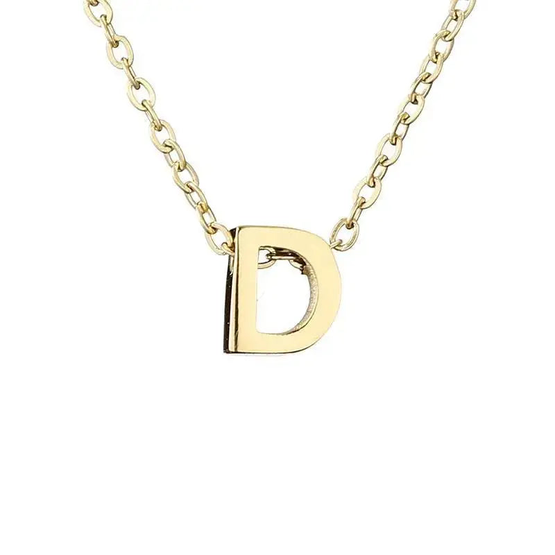 New Stainless Steel Gold-plated Clavicle Necklace Letter Pendant Jewelry - FluxDigital