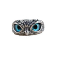 New Vintage Alloy Blue Eyes Owl Ring Adjustable Jewelry - FluxDigital