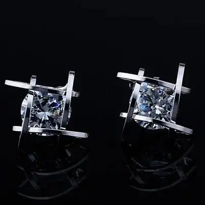 Women's earrings Europe and the new jewelry geometric hollow square triangle zircon earrings fashion banquet jewelry - FluxDigital
