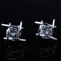 Women's earrings Europe and the new jewelry geometric hollow square triangle zircon earrings fashion banquet jewelry - FluxDigital
