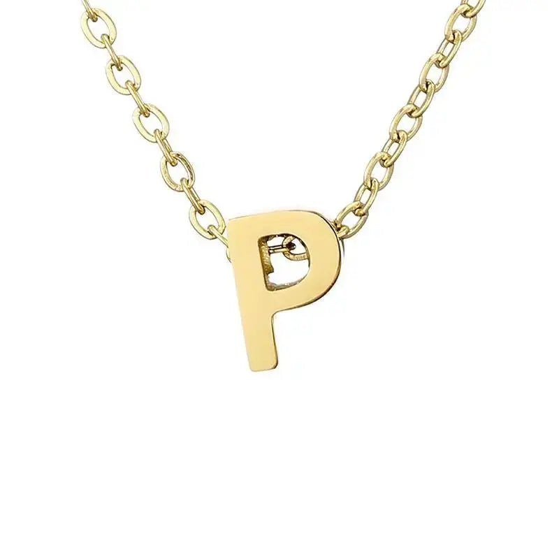 New Stainless Steel Gold-plated Clavicle Necklace Letter Pendant Jewelry - FluxDigital