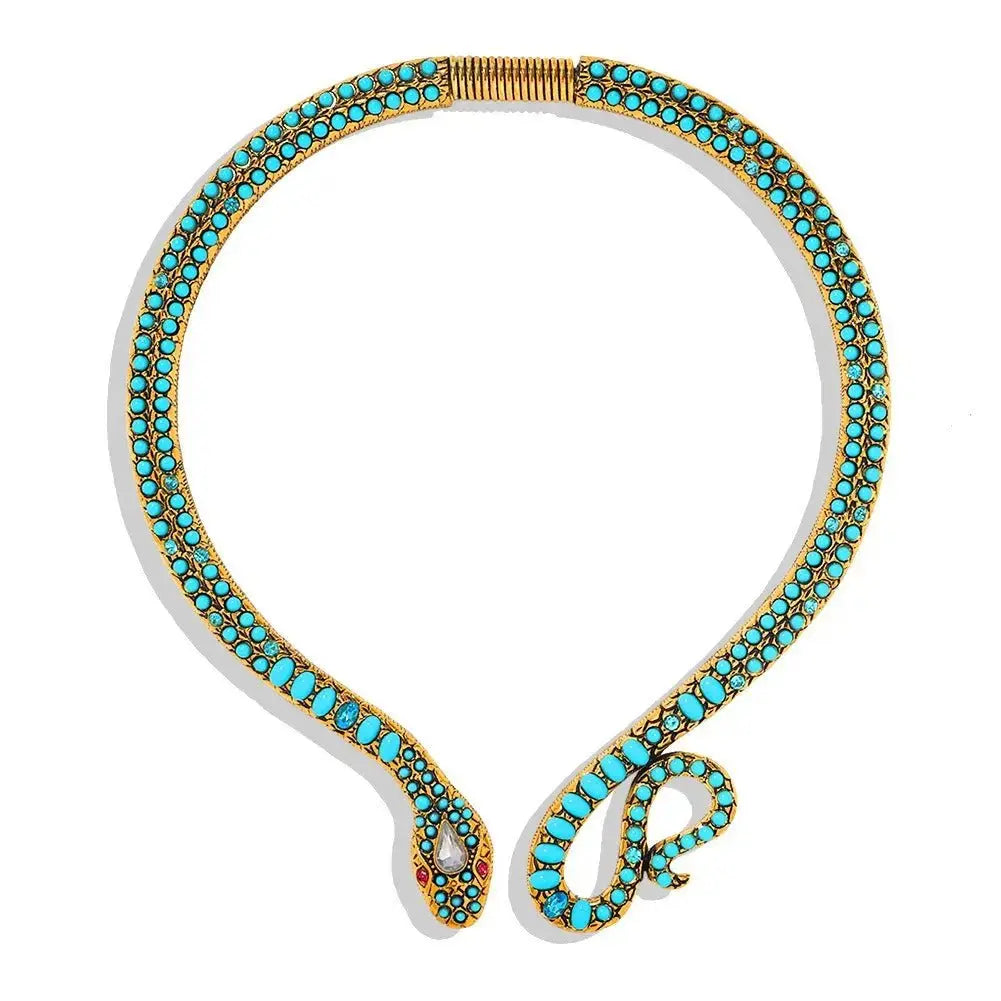 Exaggerated personality snake shaped collar European and American luxury jewelry for women - FluxDigital