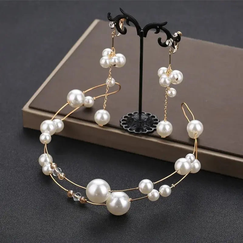 Bride Pearl Headwear Exquisite Handmade Beaded Jewelry - FluxDigital