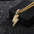 Jewelry Fashion Retro Full Zircon Lightning Necklace Men's Hip Hop Party Locomotive Accessories Pendant Necklace Jewelry - FluxDigital