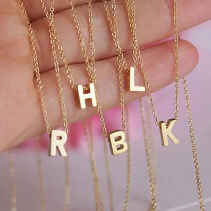 New Stainless Steel Gold-plated Clavicle Necklace Letter Pendant Jewelry - FluxDigital