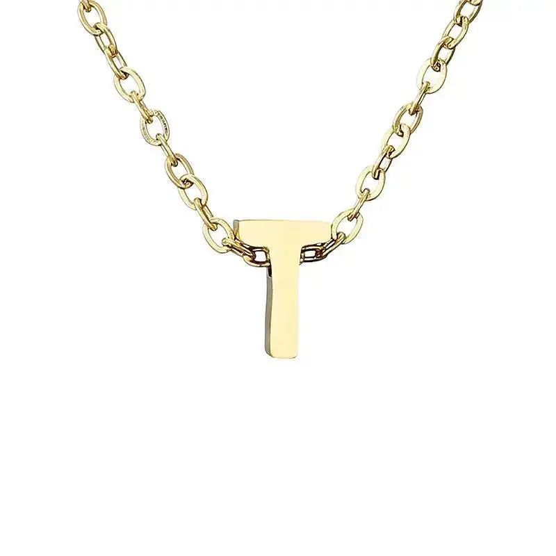 New Stainless Steel Gold-plated Clavicle Necklace Letter Pendant Jewelry - FluxDigital