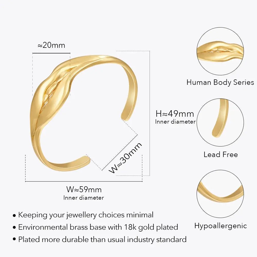 Bangle For Women Gold Color Fashion Cute Elegant Jewelry Friend Birthday - FluxDigital