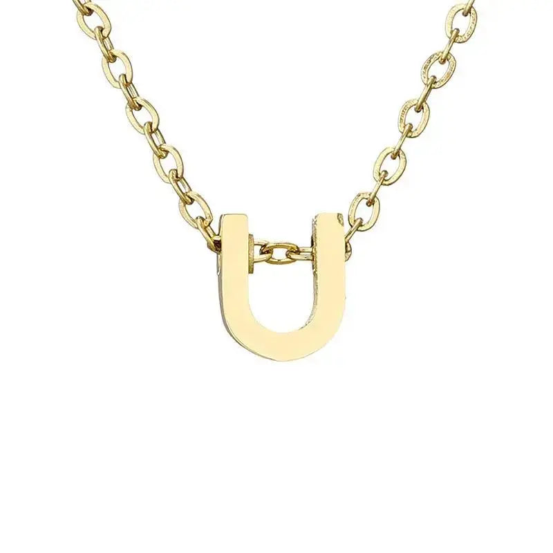 New Stainless Steel Gold-plated Clavicle Necklace Letter Pendant Jewelry - FluxDigital