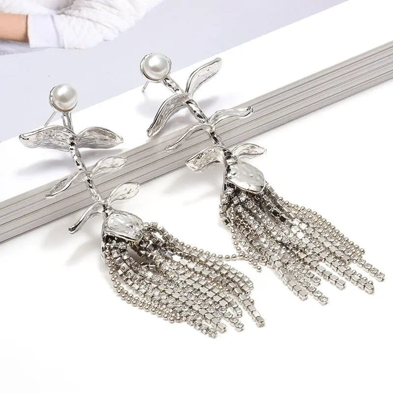 Fashion Ladies Earrings Tassel Plant Metal Jewelry - FluxDigital