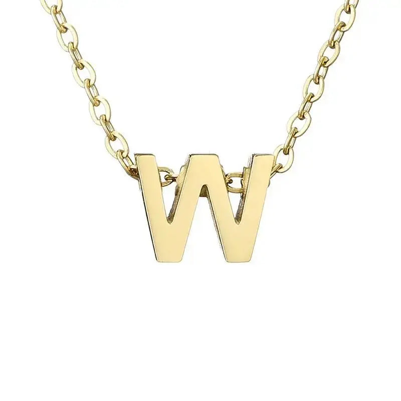 New Stainless Steel Gold-plated Clavicle Necklace Letter Pendant Jewelry - FluxDigital