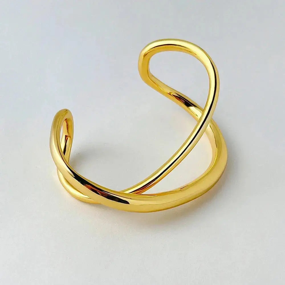 Irregular Bangle Open Bracelet For Women Gold Color Punk Fashion Jewelry - FluxDigital