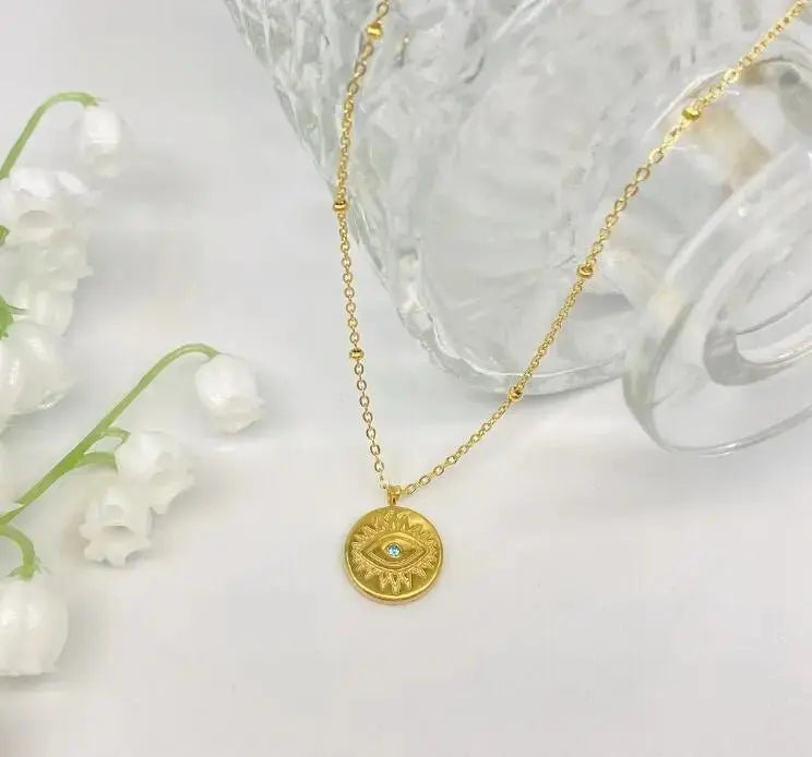 Nostalgia Evil Eye Necklace Religious Jewelry Good Luck Charms Pendants - FluxDigital