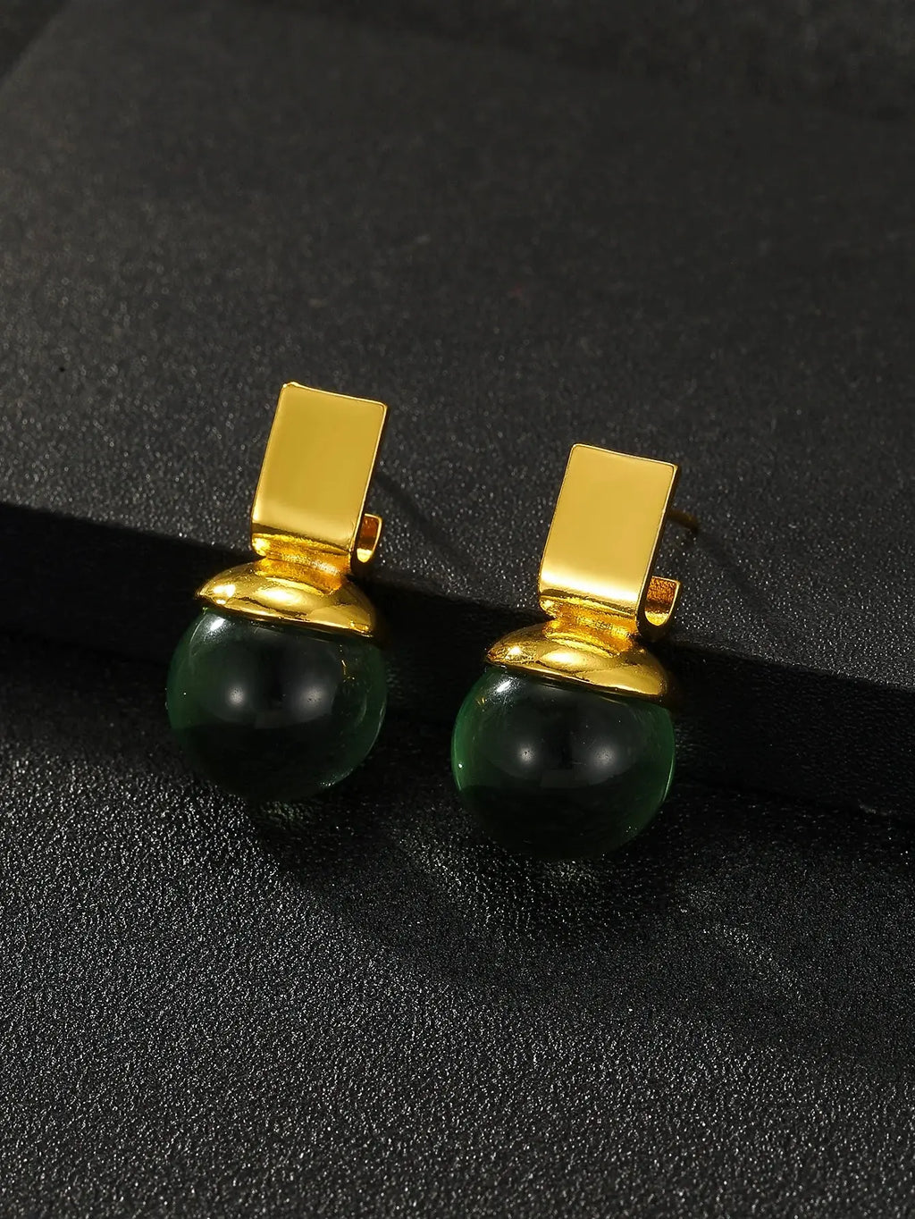 Vintage Green Crystal Round Dangle Earrings For Women Boho Custom Jewelry - FluxDigital