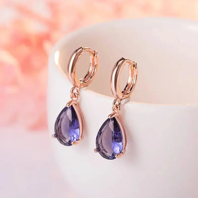 New European and American Fashion Water Drop shaped Earrings and Jewelry - FluxDigital