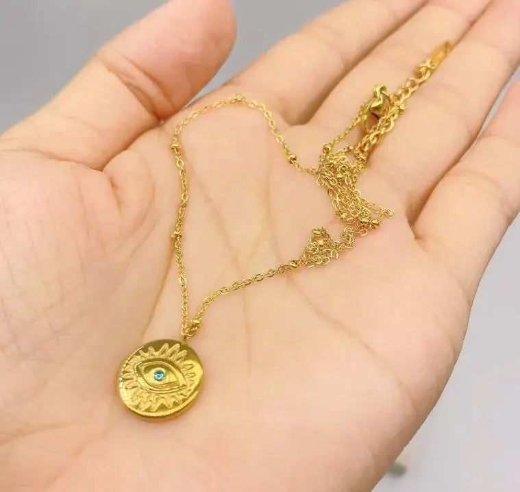 Nostalgia Evil Eye Necklace Religious Jewelry Good Luck Charms Pendants - FluxDigital