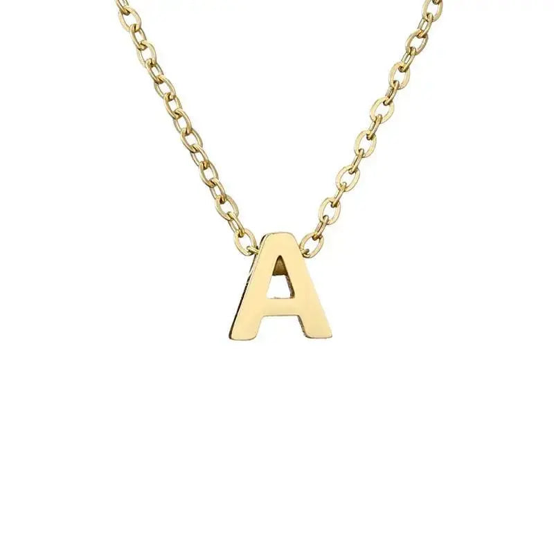 New Stainless Steel Gold-plated Clavicle Necklace Letter Pendant Jewelry - FluxDigital