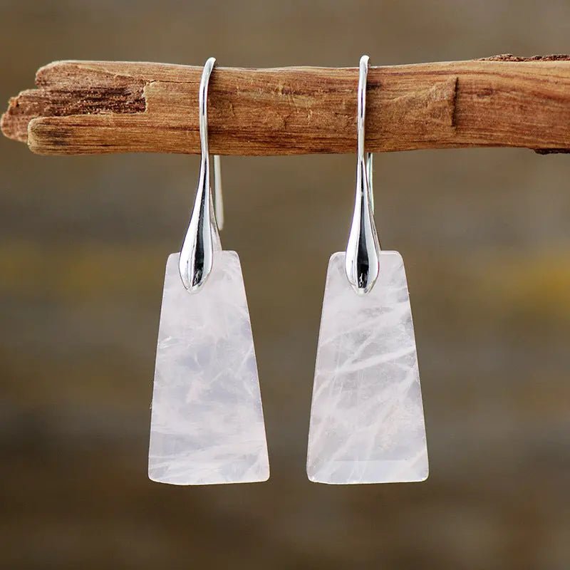 Bohemian geometric pendant earrings popular natural stone jewelry - FluxDigital