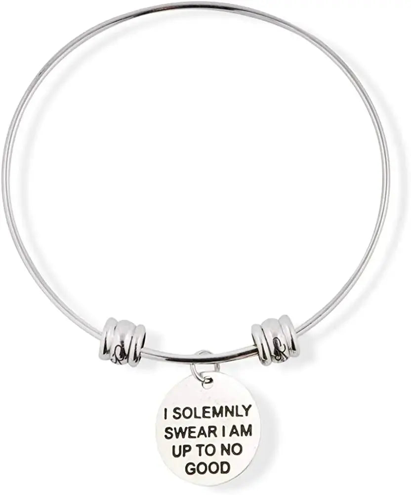 I Solemnly Swear I am Up To No Good Fancy Charm Bangle Bracelet Jewelry - FluxDigital