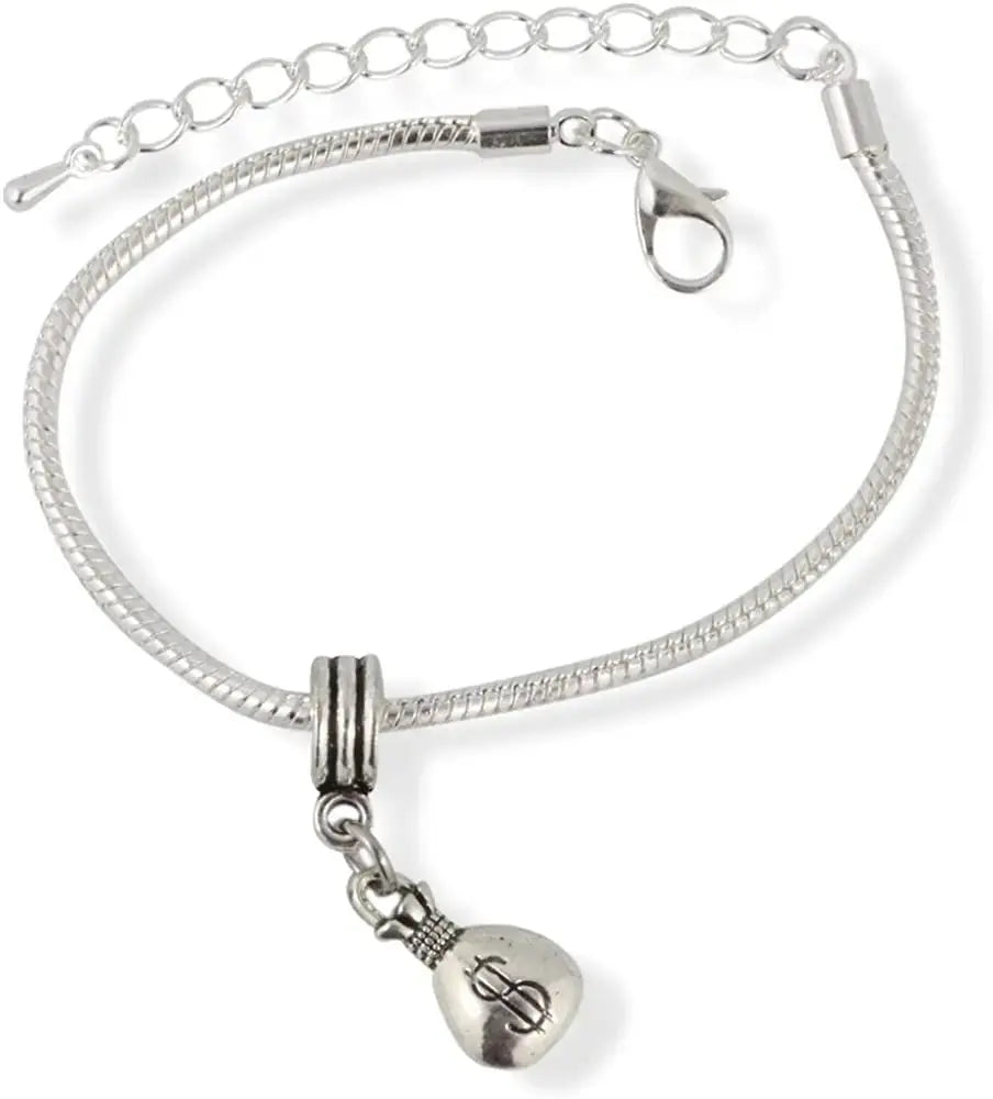 Bag of Money - Money Bag Snake Chain Charm Bracelet - FluxDigital