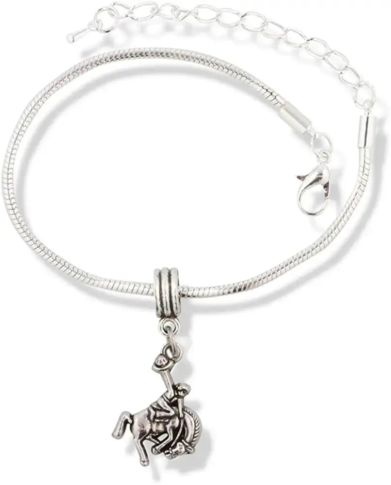 EPJ Bucking Bronco Rodeo Cowboy Snake Chain Charm Bracelet - FluxDigital
