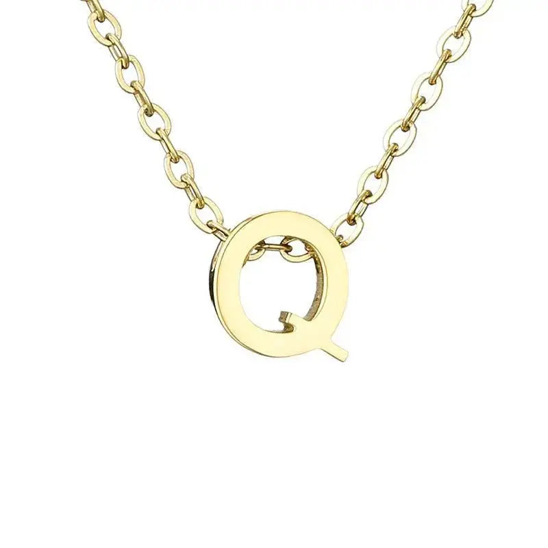 New Stainless Steel Gold-plated Clavicle Necklace Letter Pendant Jewelry - FluxDigital