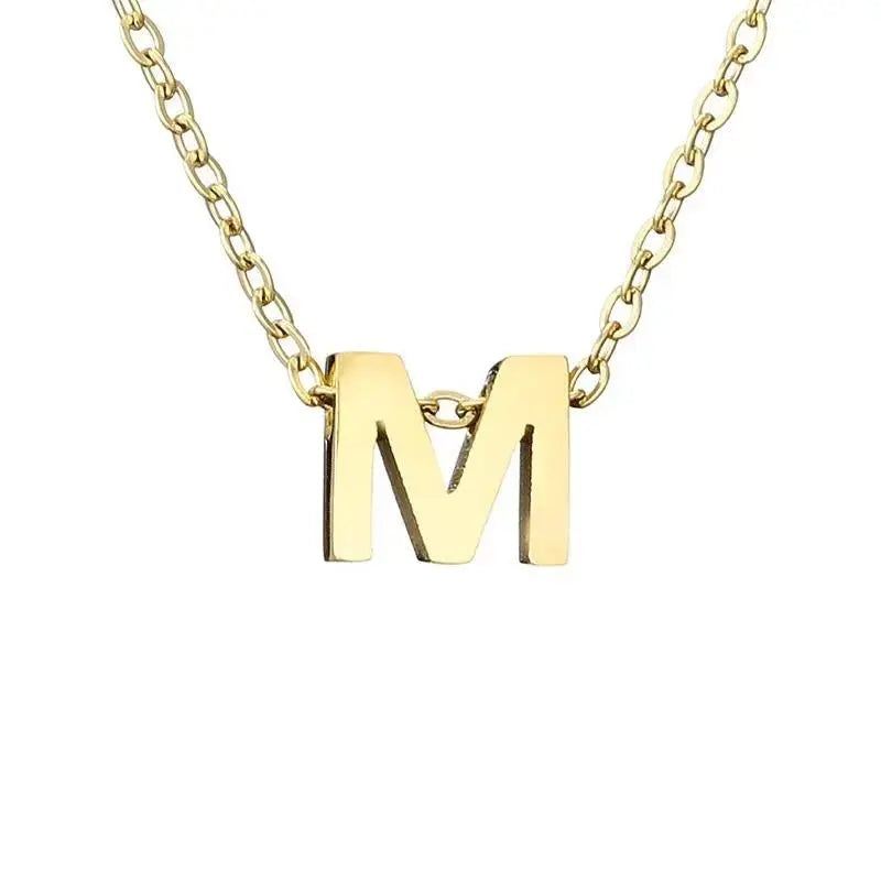New Stainless Steel Gold-plated Clavicle Necklace Letter Pendant Jewelry - FluxDigital