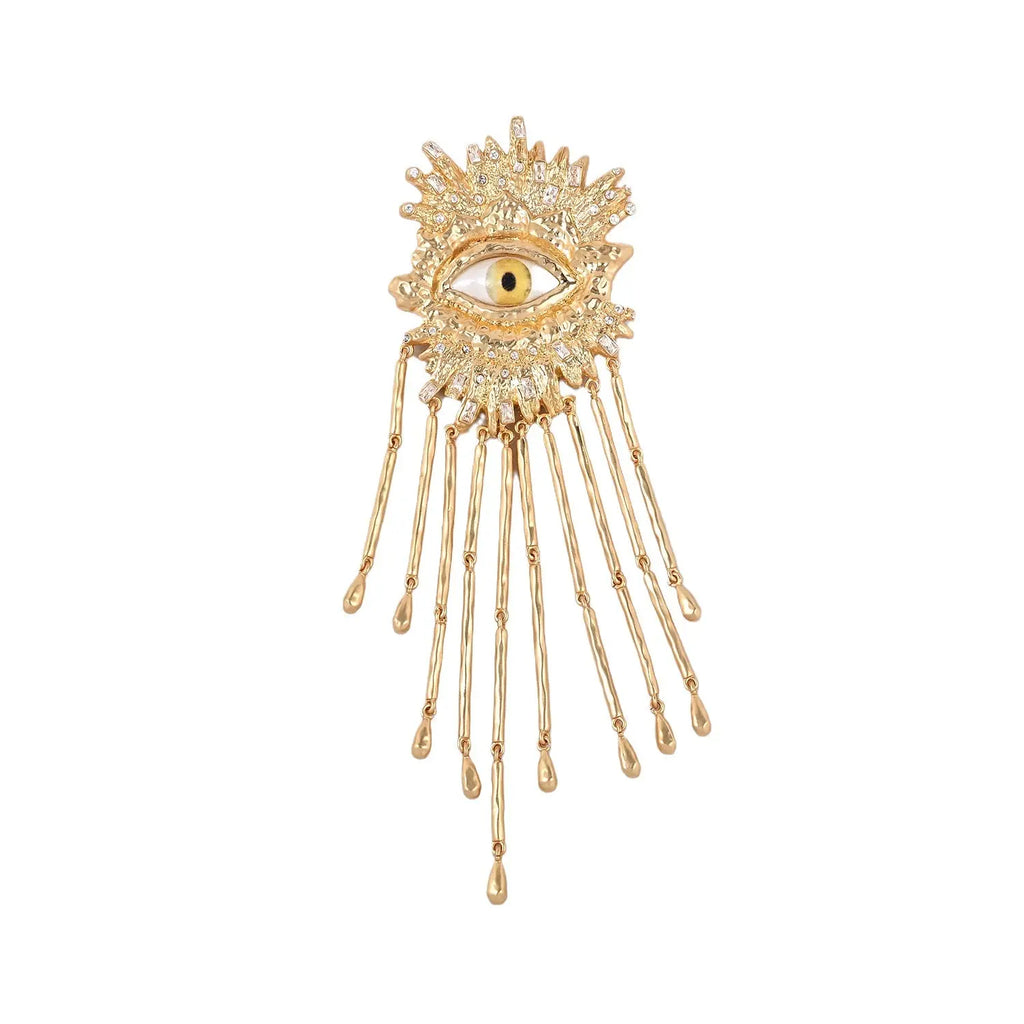 Large Stud Earring Heavry Metal Tassels for Women Brass Jewelry - FluxDigital