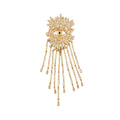 Large Stud Earring Heavry Metal Tassels for Women Brass Jewelry - FluxDigital