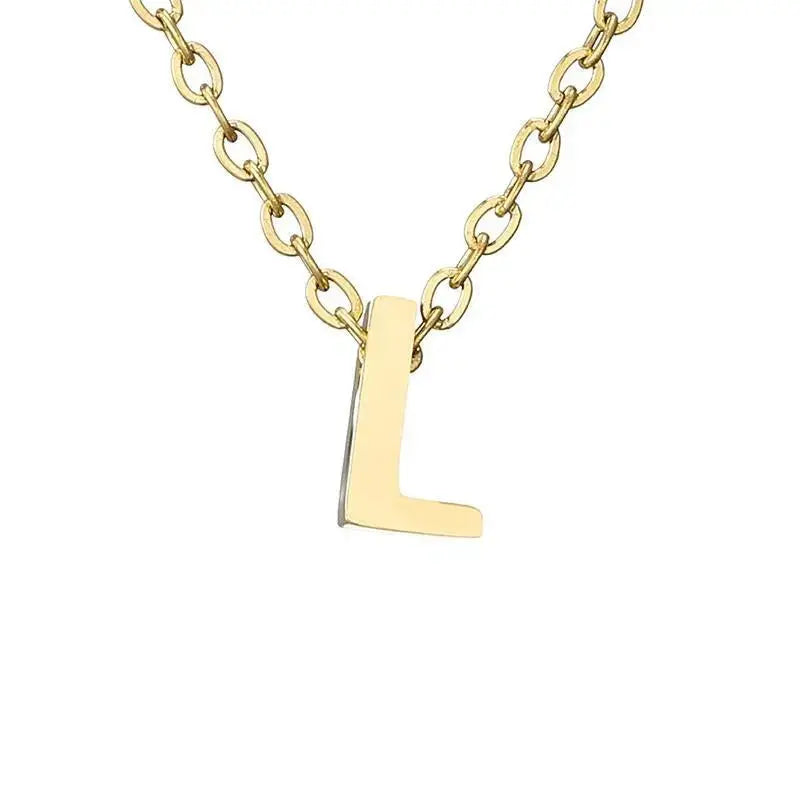 New Stainless Steel Gold-plated Clavicle Necklace Letter Pendant Jewelry - FluxDigital