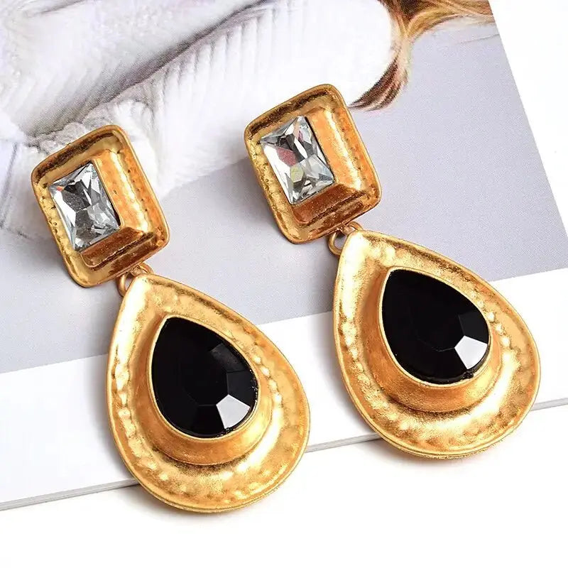 Fashion Earrings Metal Heart Shaped Diamond Jewelry - FluxDigital