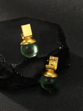 Vintage Green Crystal Round Dangle Earrings For Women Boho Custom Jewelry - FluxDigital