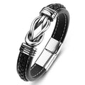 Jewelry Titanium Steel Punk Men's Leather Bracelet - FluxDigital