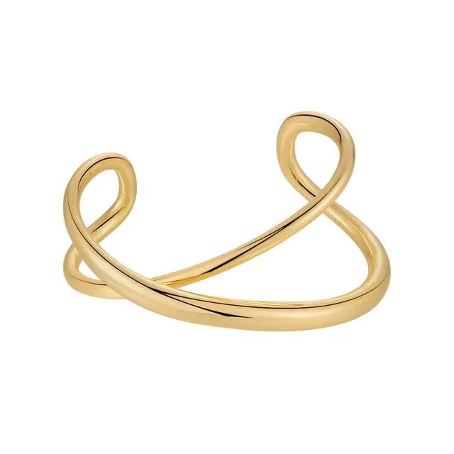 Irregular Bangle Open Bracelet For Women Gold Color Punk Fashion Jewelry - FluxDigital