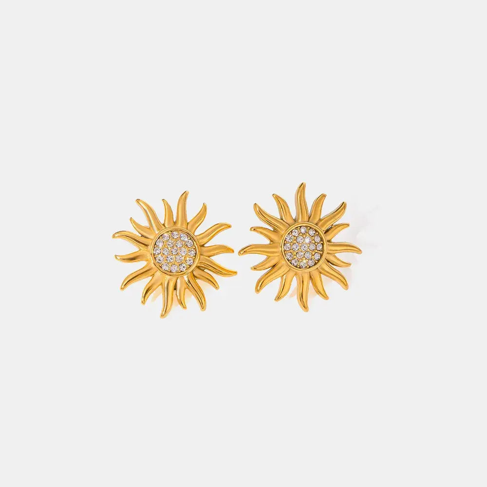 Stainless steel sunflower jewelry flower earrings for women - FluxDigital