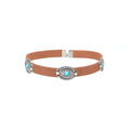 Fashion Jewelry Bohemian Retro Simple Metal Flower Plate Turquoise Necklace - FluxDigital