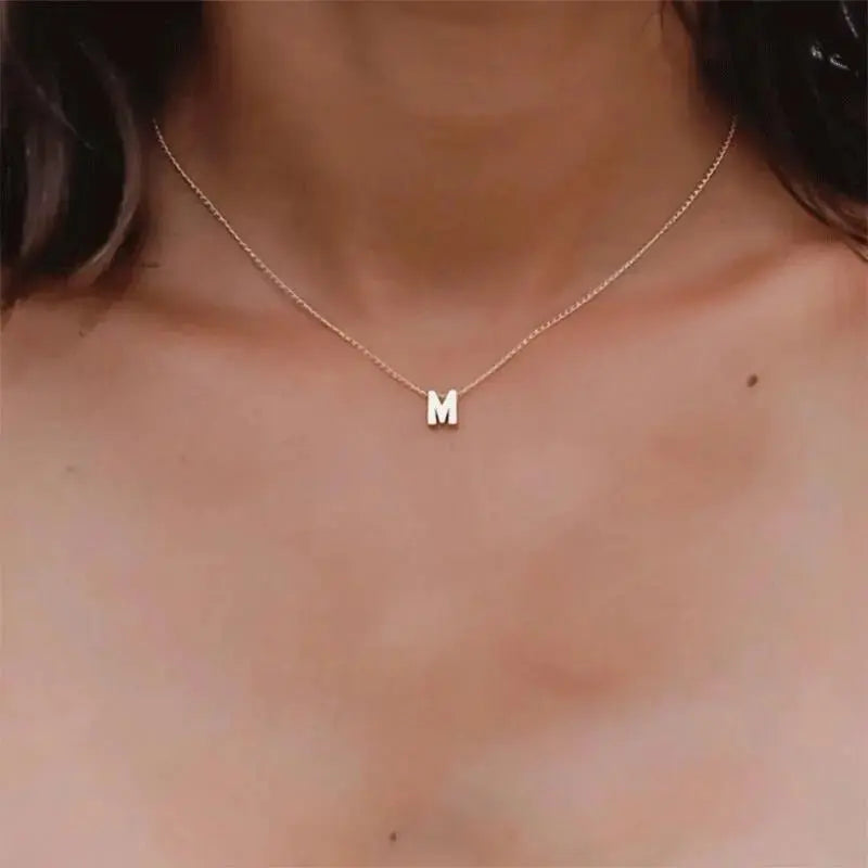 New Stainless Steel Gold-plated Clavicle Necklace Letter Pendant Jewelry - FluxDigital