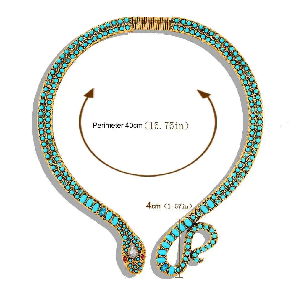Exaggerated personality snake shaped collar European and American luxury jewelry for women - FluxDigital