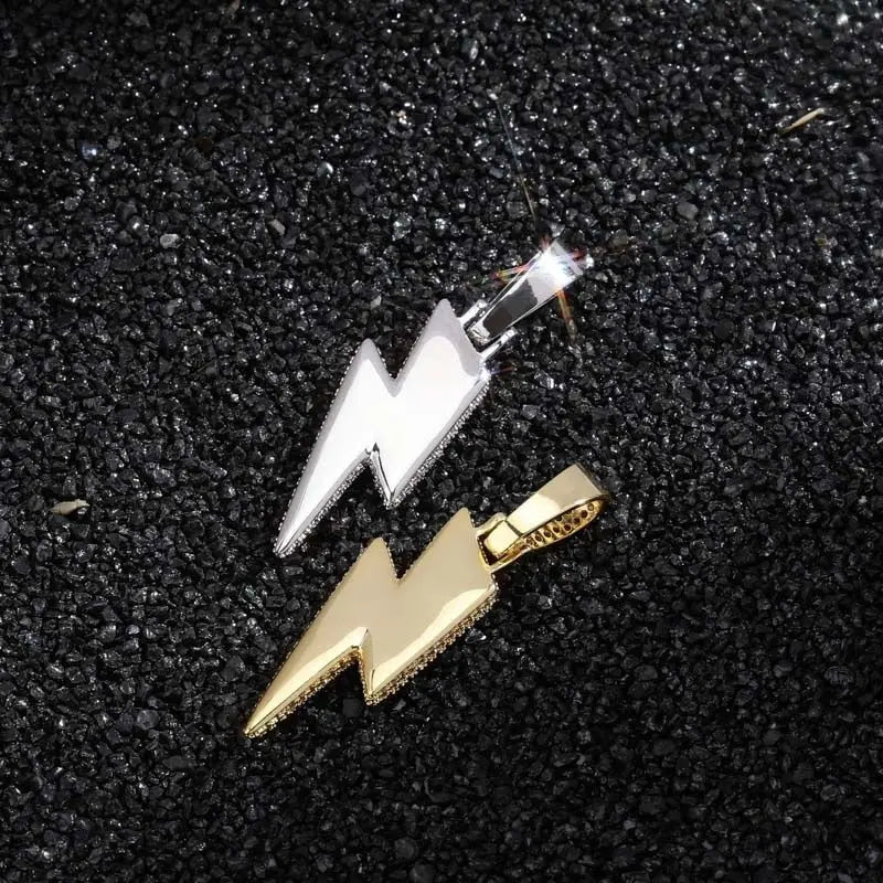 Jewelry Fashion Retro Full Zircon Lightning Necklace Men's Hip Hop Party Locomotive Accessories Pendant Necklace Jewelry - FluxDigital