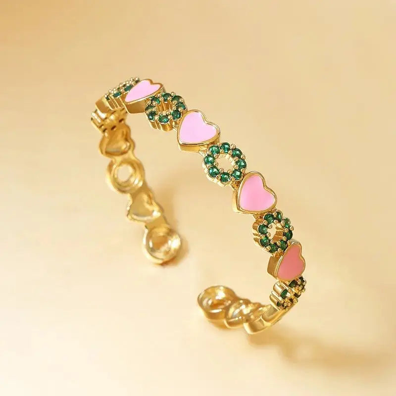 Dropping Oil Love Bracelet Copper Micro Inlaid Hand Jewelry - FluxDigital