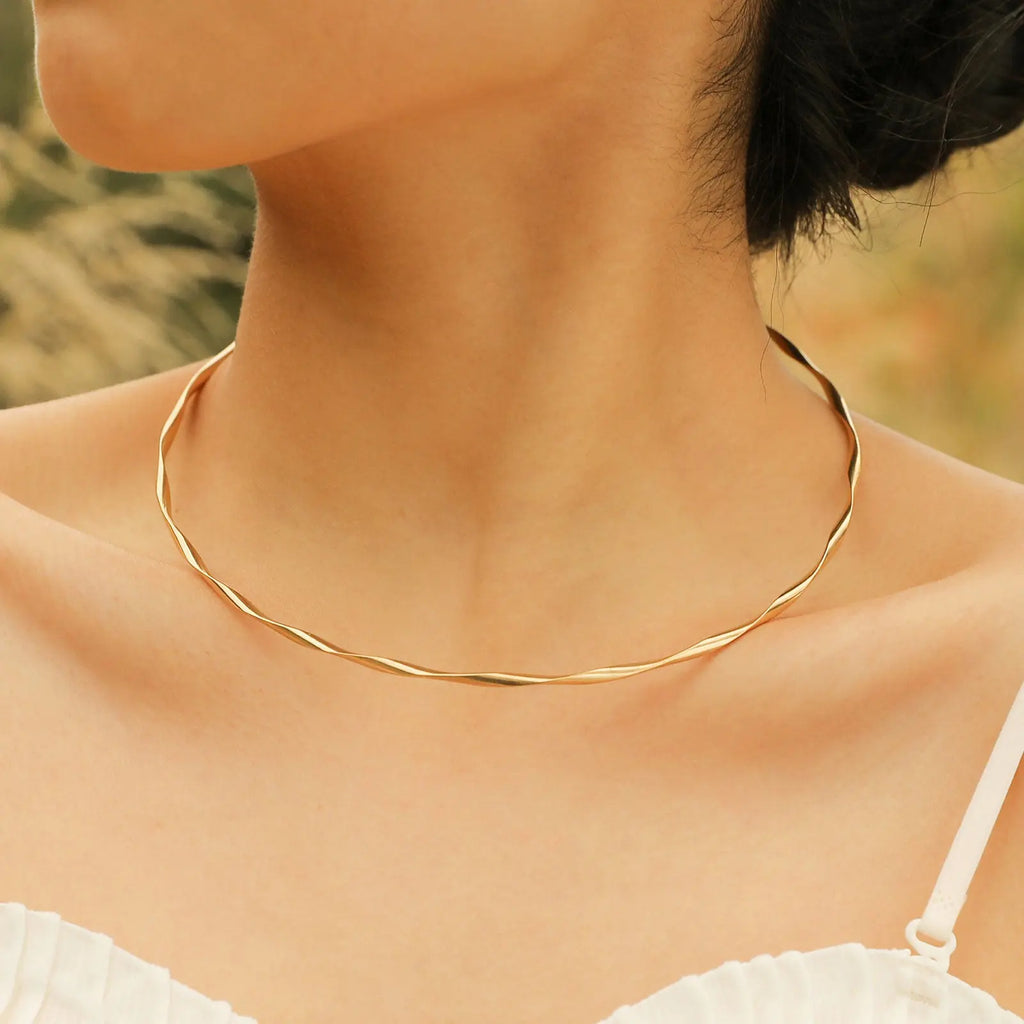 Necklaces Women's Collar Gold Fashion Personality Fried Dough Twists Jewelry - FluxDigital