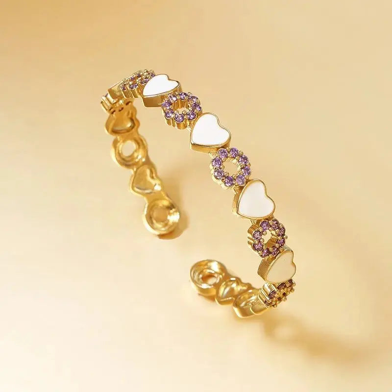 Dropping Oil Love Bracelet Copper Micro Inlaid Hand Jewelry - FluxDigital