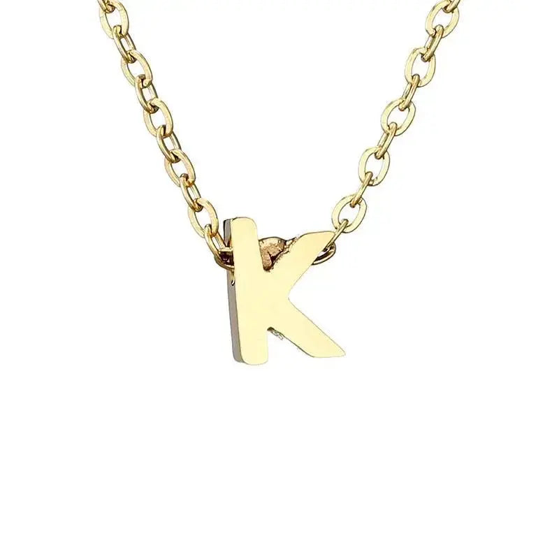 New Stainless Steel Gold-plated Clavicle Necklace Letter Pendant Jewelry - FluxDigital