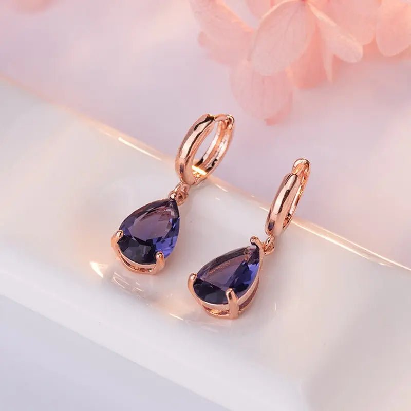 New European and American Fashion Water Drop shaped Earrings and Jewelry - FluxDigital