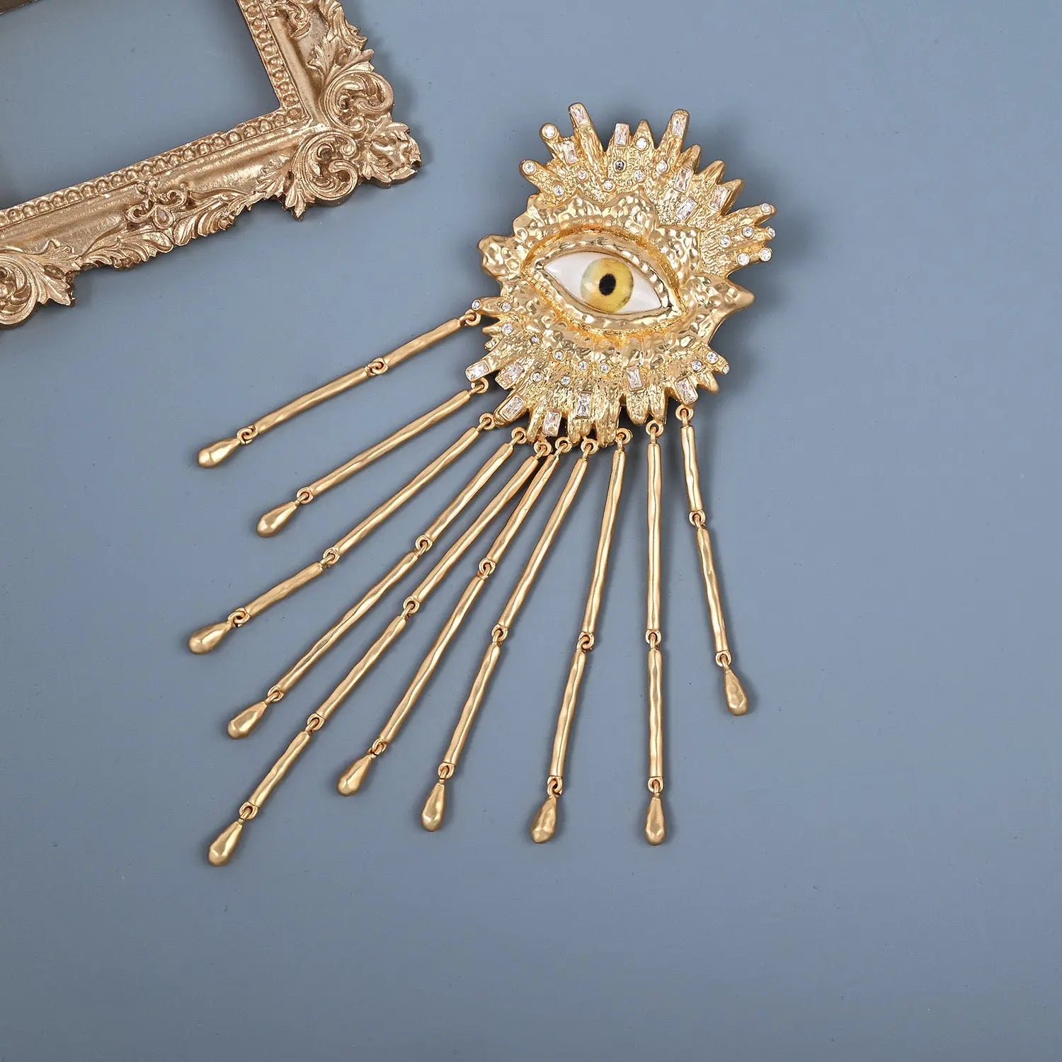 Large Stud Earring Heavry Metal Tassels for Women Brass Jewelry - FluxDigital