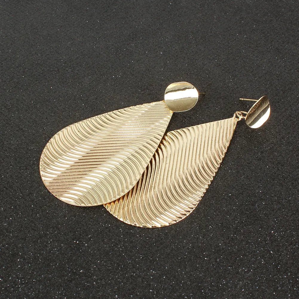 Alloy Electroplating Long Leaf Earrings Fashion Personality Temperament Earring Jewelry - FluxDigital