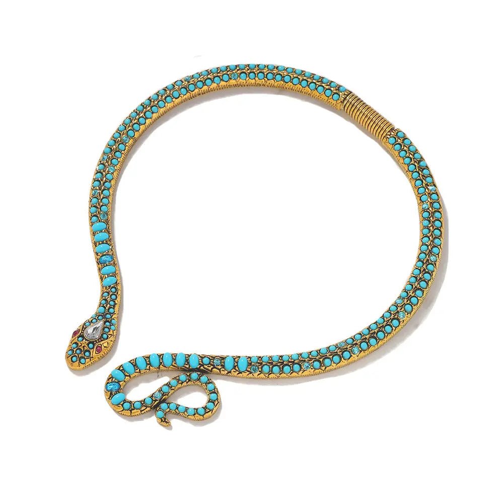 Exaggerated personality snake shaped collar European and American luxury jewelry for women - FluxDigital